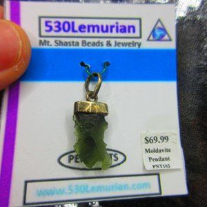 Moldavite Sterling Silver .925 Gemstone Pendant